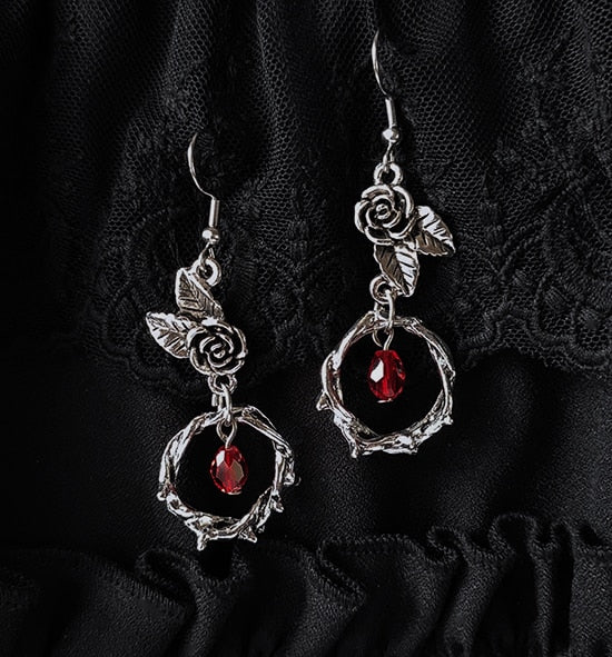 Gothic rose earrings