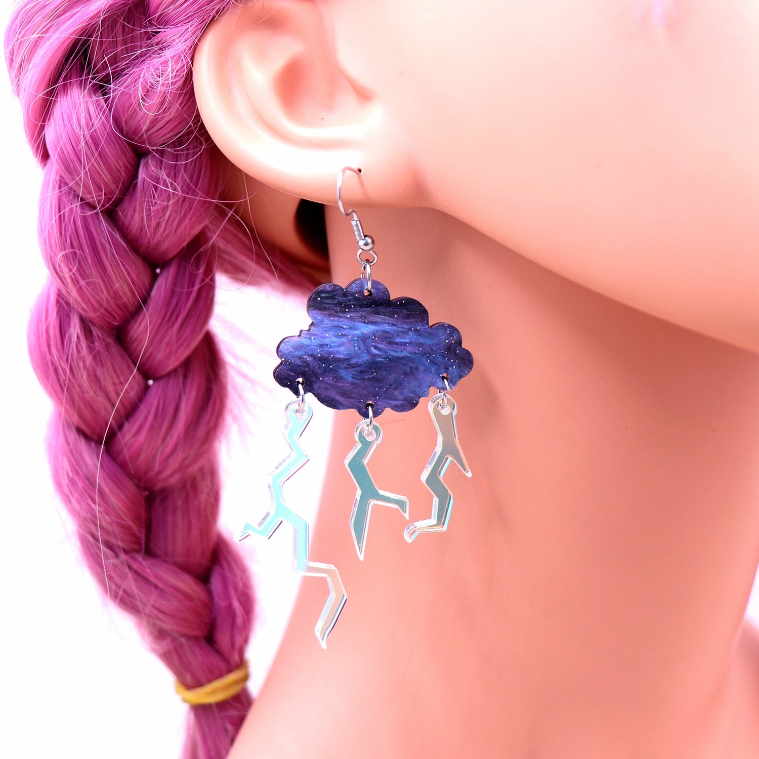 Aesthetic acrylic cloud earrings