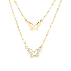 Aesthetic golden butterfly necklace