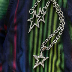 Crystal Star Necklace Punk Choker