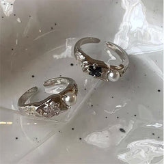 Irregular Metal Zircon Rings