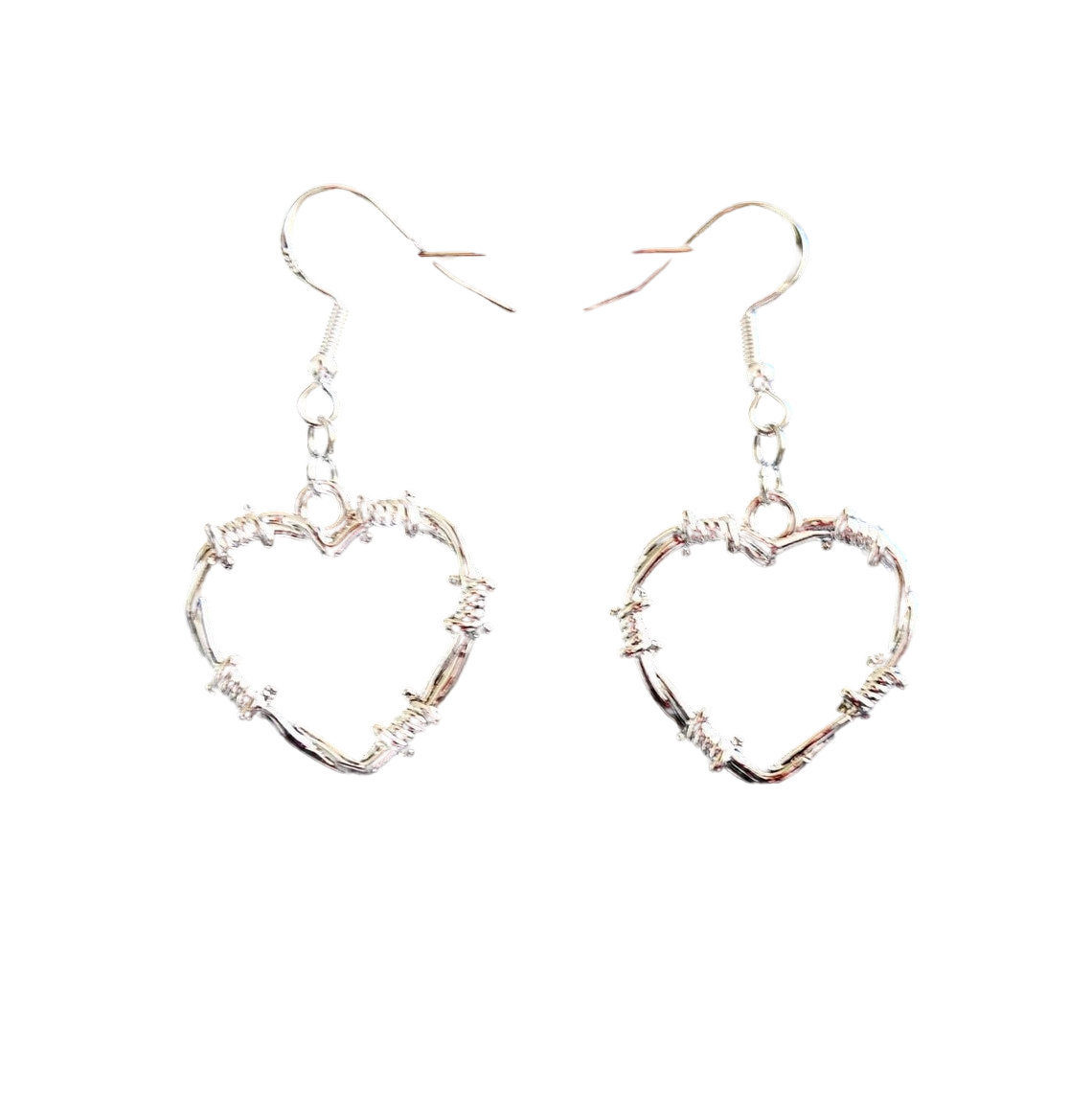 Alt earrings with heart shaped studs