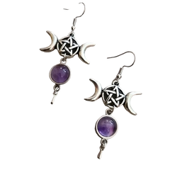 Gothic style earrings with pentagram