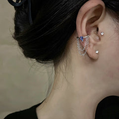 Aesthetic Silver Color Asymmetric Earrings