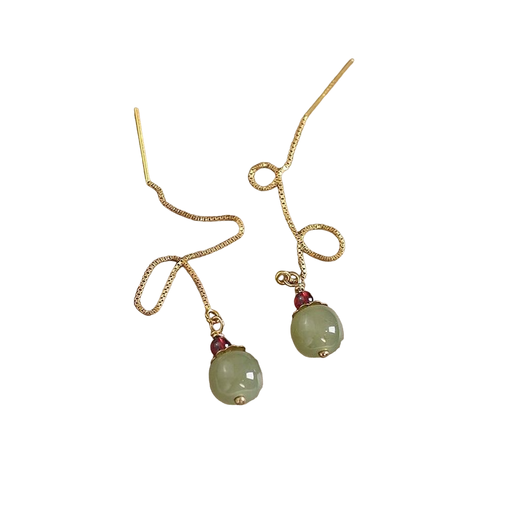 Aesthetic jade dangle earrings