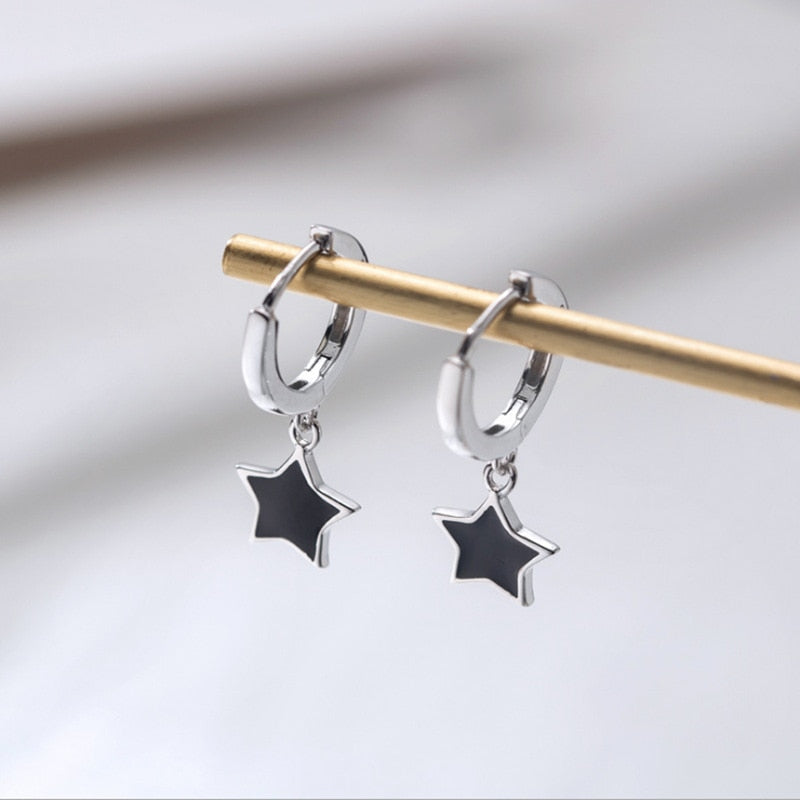 Aesthetic  Silver Color Small  Star Earrings