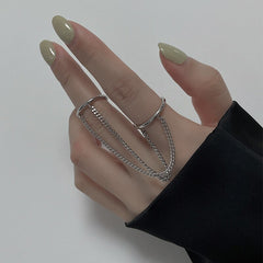 Punk Style Open Double Rings