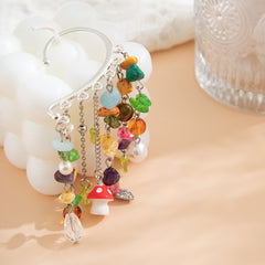 Fake earrings with colorful mushrooms