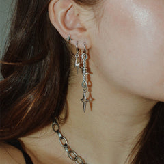 Grunge Barbed Wire Earrings