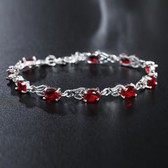 Retro style bracelet with red rubies
