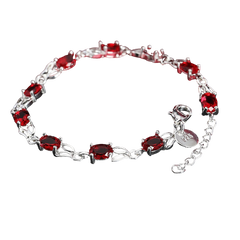 Retro style bracelet with red rubies