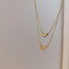 Aesthetic golden butterfly necklace