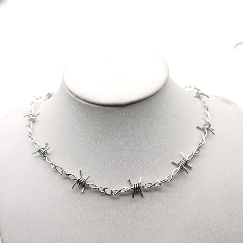Punk Barbed Wire Necklace