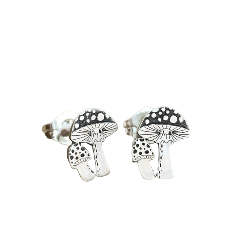 Silver Plated Mushroom Earrings