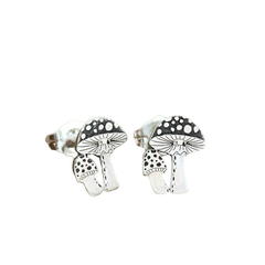 Silver Plated Mushroom Earrings