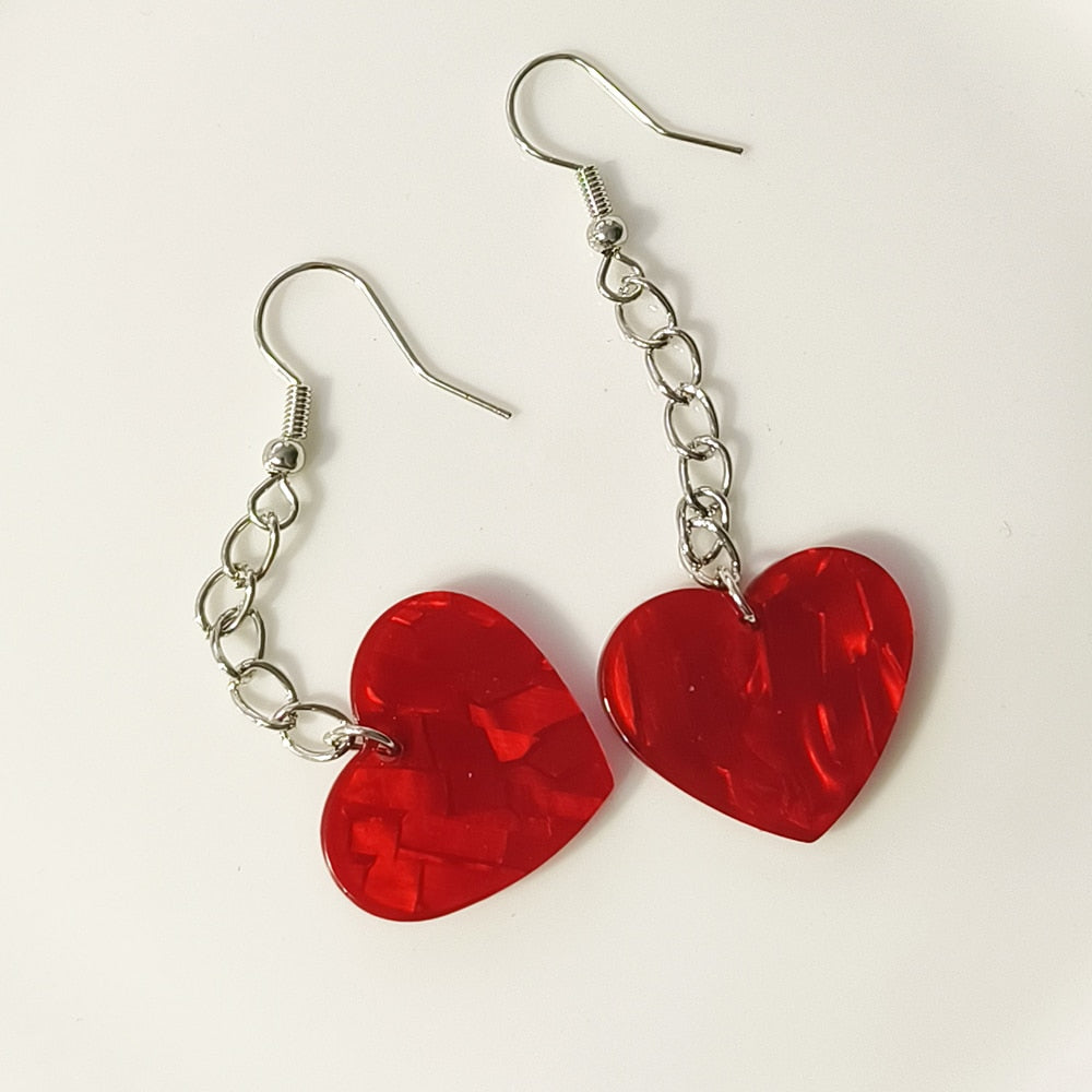 Preppy Heart Dangle Earrings