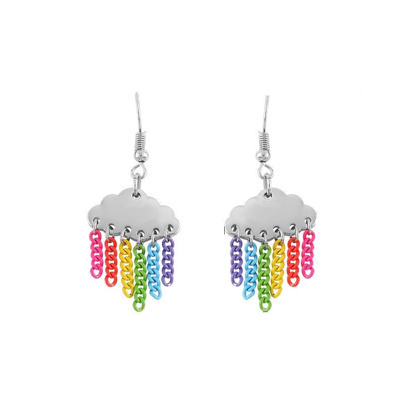 Harajuku Rainbow Tassel Earrings
