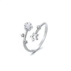 Aesthetic ring with a five-pointed star