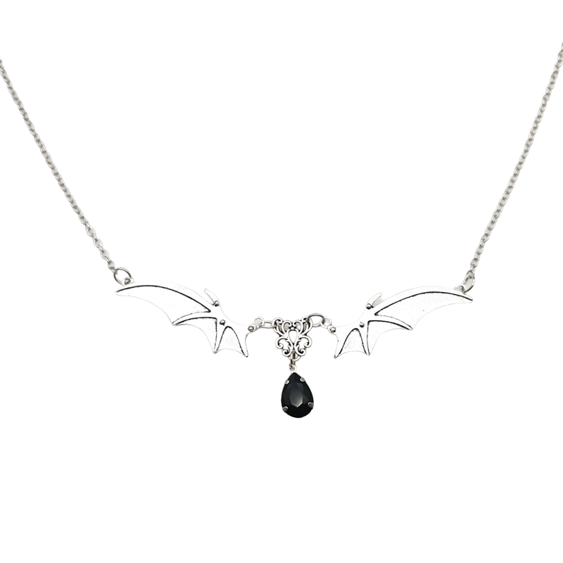Vintage gothic bat wings necklace